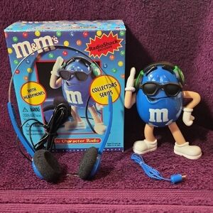 M&M's Blue Character Radio with Headphones Collectors Series